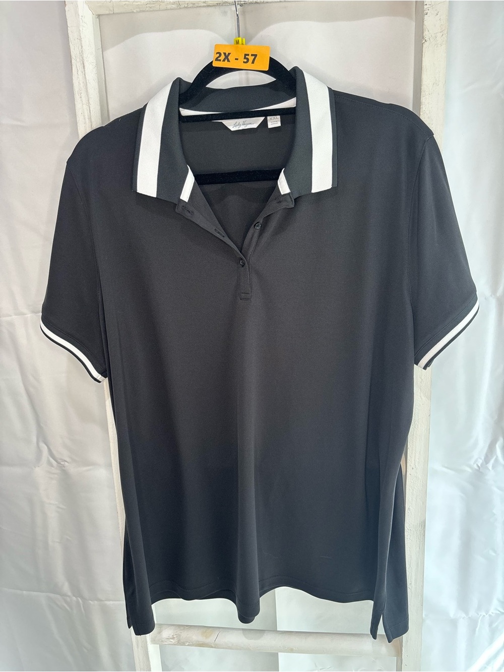 Lady Hagen Black Polo with White Trim